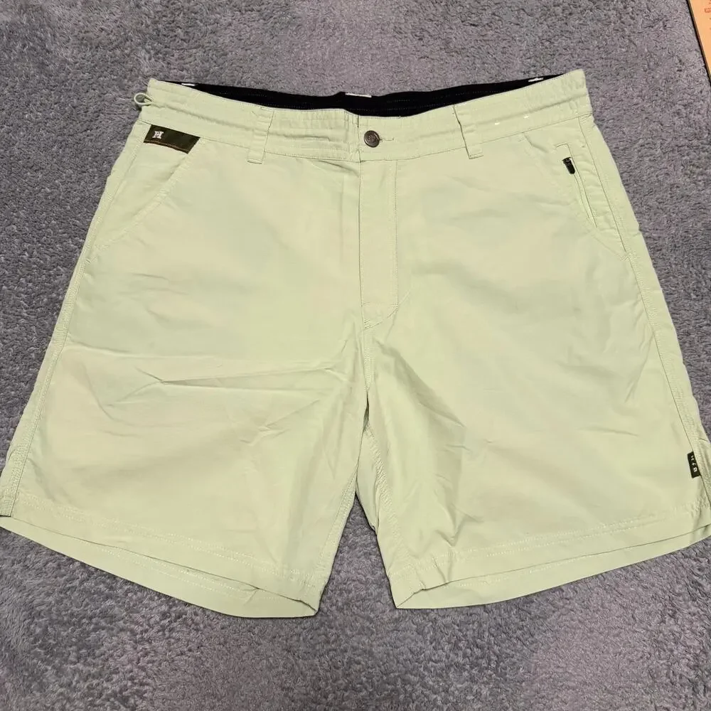 Howler Brothers Horizon Hybrid Shorts Mens 35 Green Quick Dry Hiking Drawstring